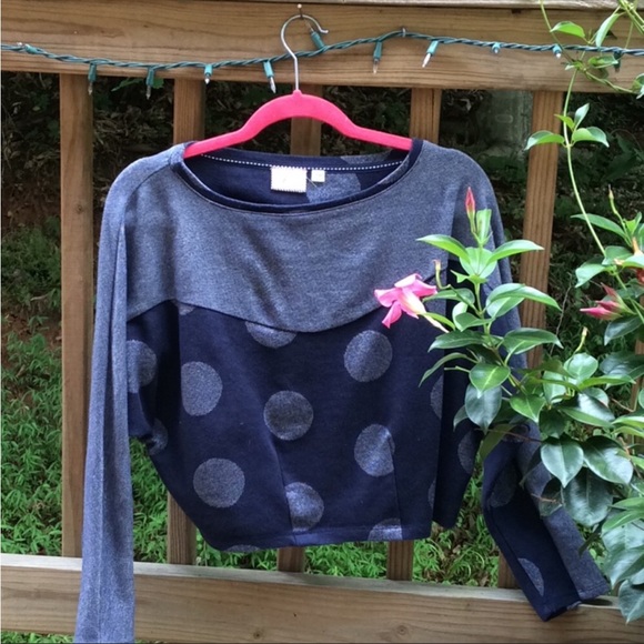 ANTHROPOLOGIE Postmark Polka Dot Cropped Shirt - Picture 11 of 12